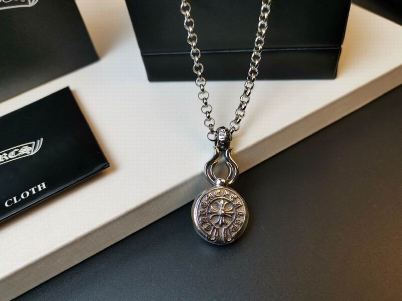 Chrome Hearts Tiny CH Cross Disc Pendant Necklace