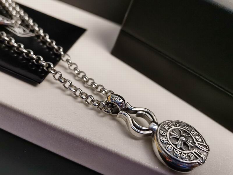 Chrome Hearts Tiny CH Cross Disc Pendant Necklace