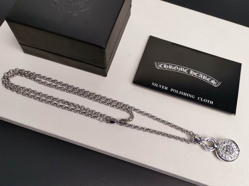 Chrome Hearts Tiny CH Cross Disc Pendant Necklace