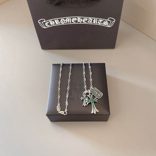 Chrome Hearts Cross Pendant Necklace – Sterling Silver Statement Piece
