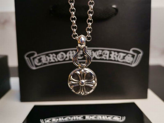 Chrome Hearts Tiny CH Cross Disc Pendant Necklace